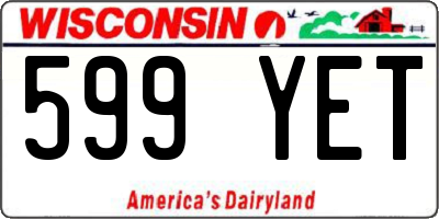 WI license plate 599YET