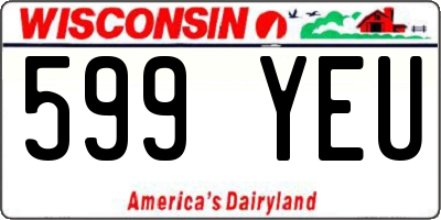 WI license plate 599YEU