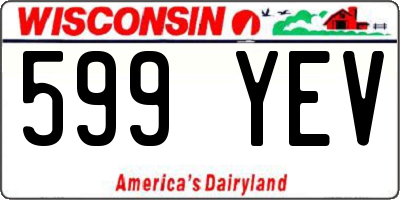 WI license plate 599YEV