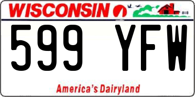 WI license plate 599YFW