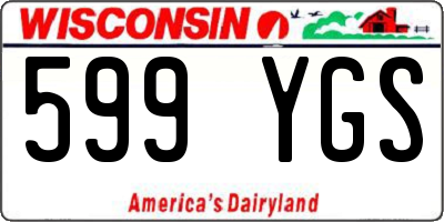 WI license plate 599YGS