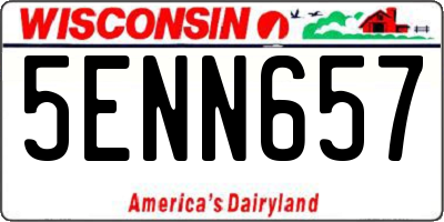 WI license plate 5ENN657