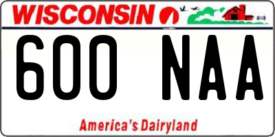 WI license plate 600NAA