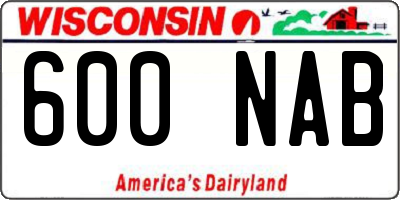 WI license plate 600NAB