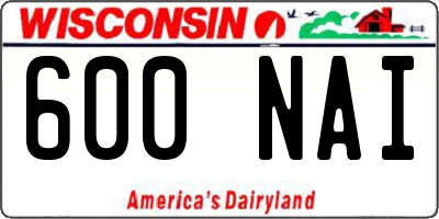 WI license plate 600NAI