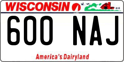 WI license plate 600NAJ
