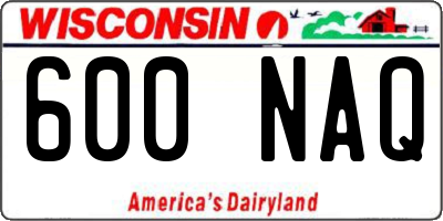 WI license plate 600NAQ