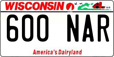 WI license plate 600NAR