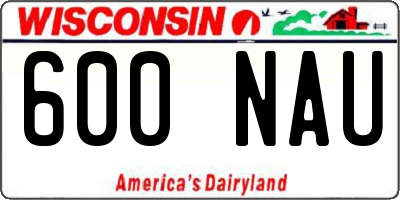 WI license plate 600NAU