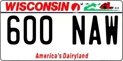 WI license plate 600NAW