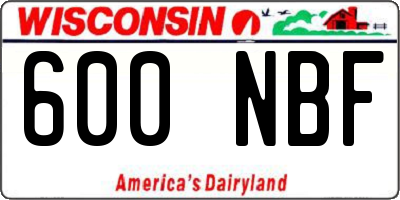WI license plate 600NBF