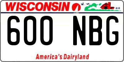 WI license plate 600NBG