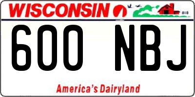 WI license plate 600NBJ
