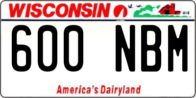WI license plate 600NBM