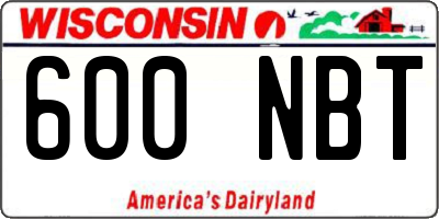 WI license plate 600NBT
