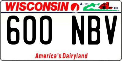 WI license plate 600NBV