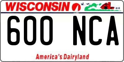 WI license plate 600NCA