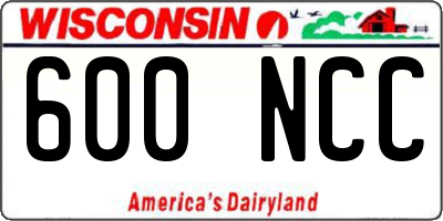 WI license plate 600NCC