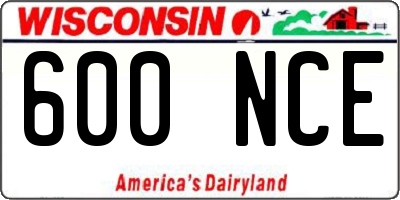 WI license plate 600NCE