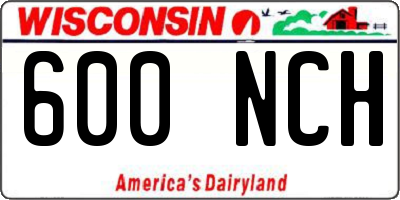 WI license plate 600NCH