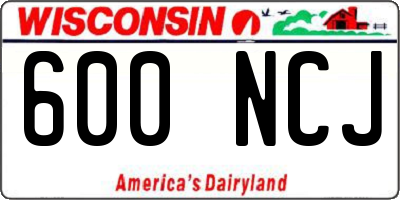 WI license plate 600NCJ