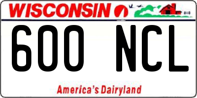 WI license plate 600NCL