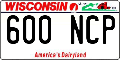 WI license plate 600NCP