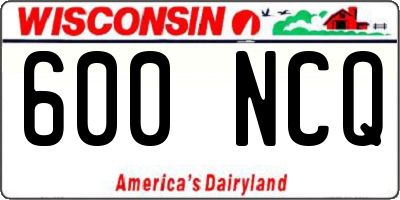 WI license plate 600NCQ