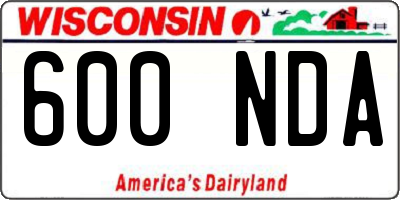 WI license plate 600NDA