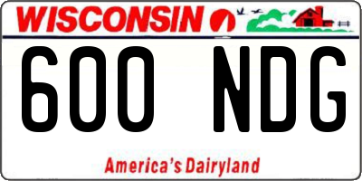 WI license plate 600NDG
