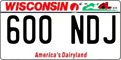 WI license plate 600NDJ