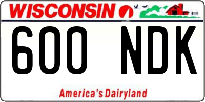 WI license plate 600NDK