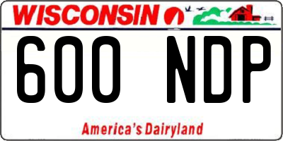 WI license plate 600NDP