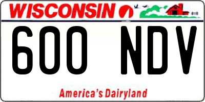 WI license plate 600NDV