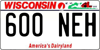 WI license plate 600NEH