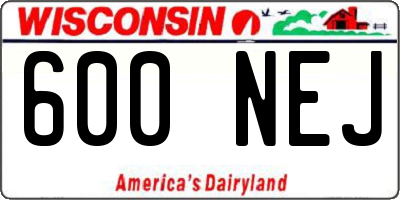 WI license plate 600NEJ