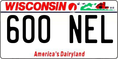 WI license plate 600NEL