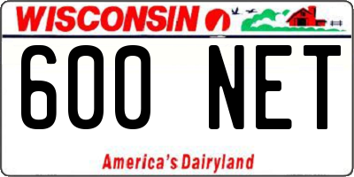 WI license plate 600NET