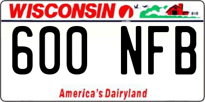 WI license plate 600NFB