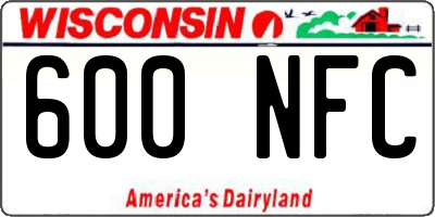 WI license plate 600NFC