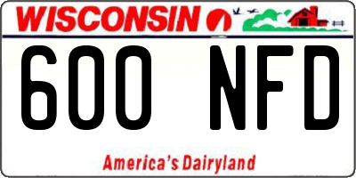 WI license plate 600NFD