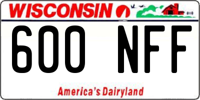 WI license plate 600NFF