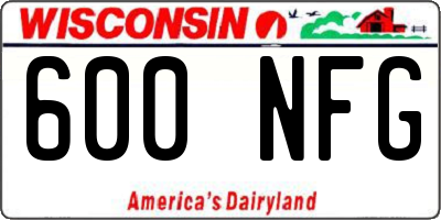 WI license plate 600NFG