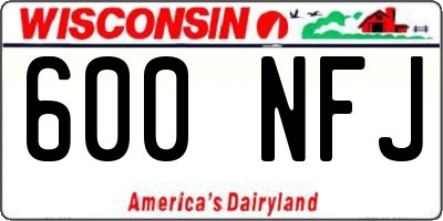 WI license plate 600NFJ