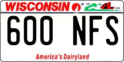WI license plate 600NFS