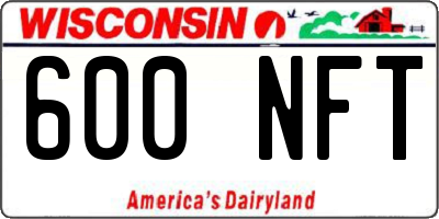 WI license plate 600NFT