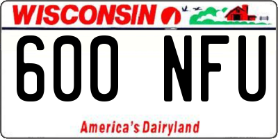 WI license plate 600NFU