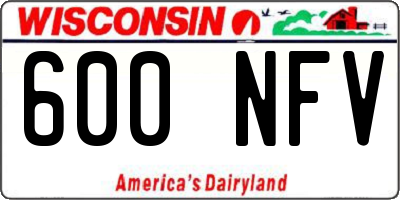 WI license plate 600NFV