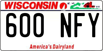 WI license plate 600NFY