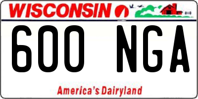 WI license plate 600NGA